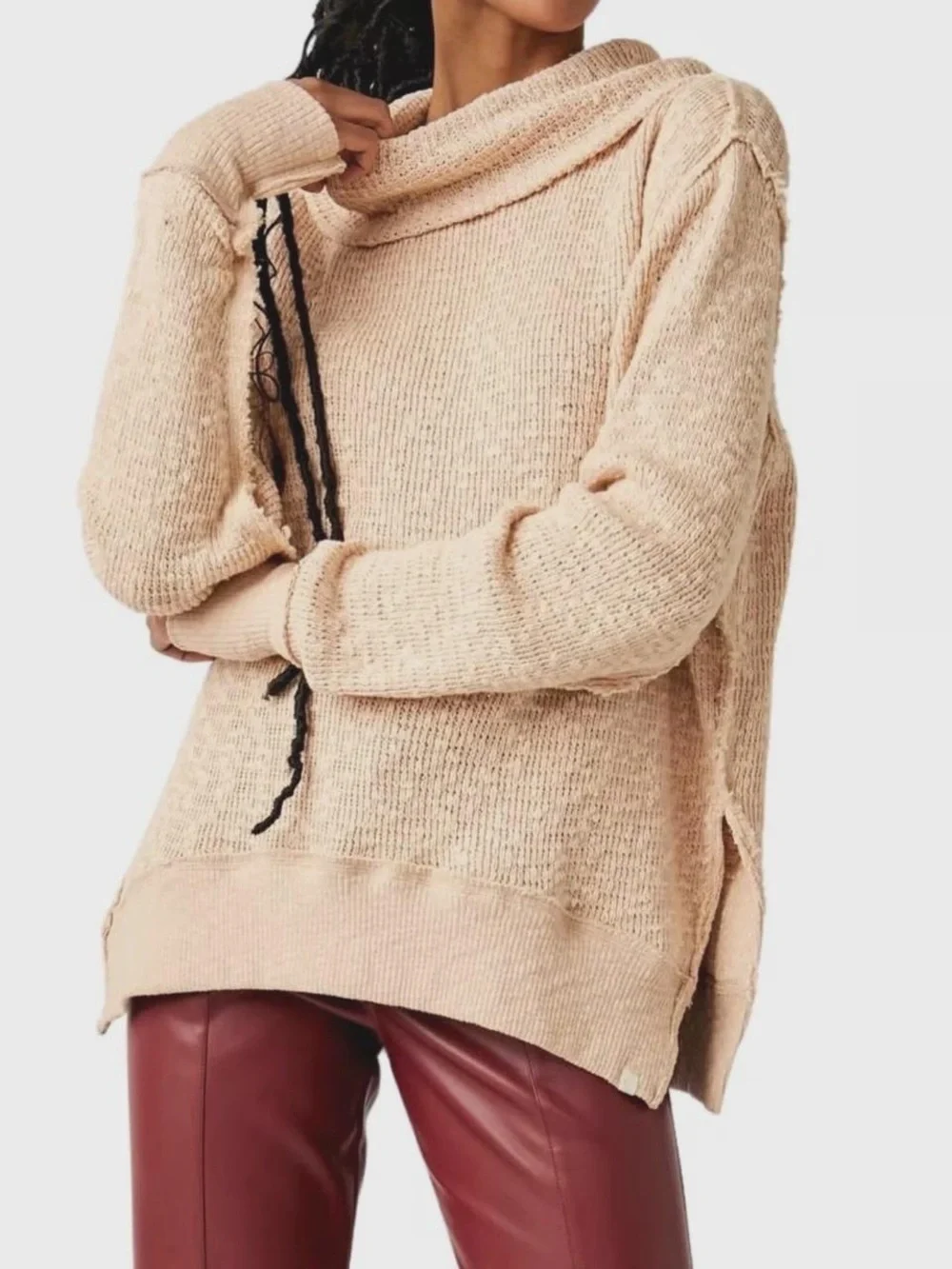 Free People We The Free Tommy Turtleneck Slouchy Sweater in Toasted Almond 🤍✨